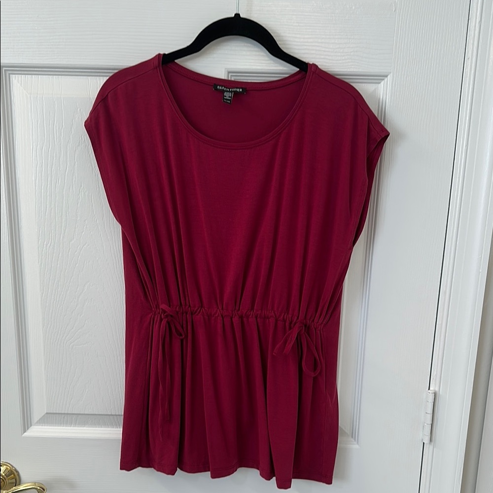 Blouse is Relaxed/Boxy Fit Eileen Fisher Color Roseberry Size Medium